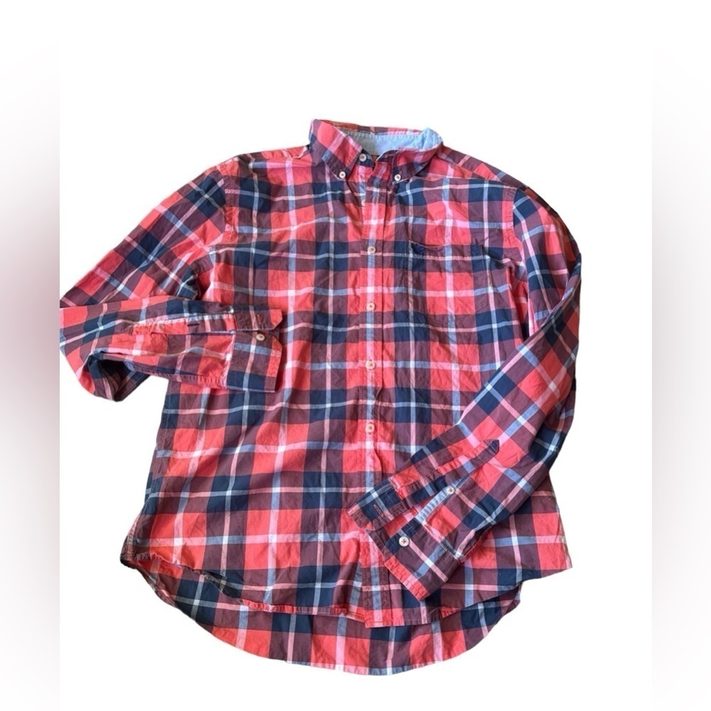 American Eagle Men’s Button Down classic fit Plaid shirt Sz Men’s Large